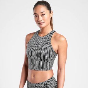 Athleta Conscious Crop Top Black White Bikini Swimsuit XXS